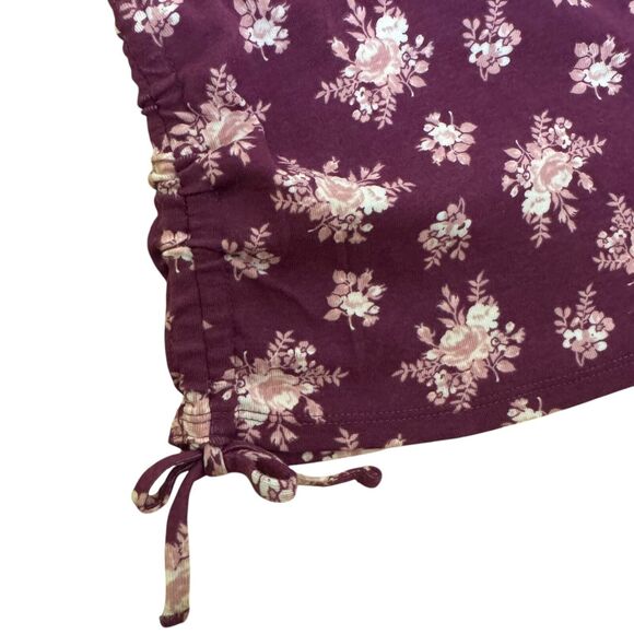 Limited Too Girls Floral Ruched Knit Blouse Top Pink Purple M 10 NWT - Picture 3 of 8